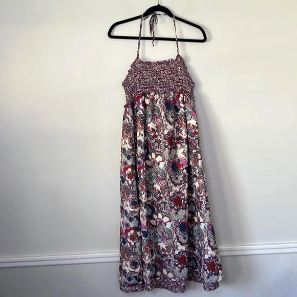 strapless open back dress Painted Floral Greta Dress – Retrolicious main image 1
